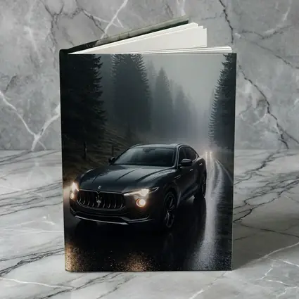 Maserati Levante Dark Rainy Forest Road