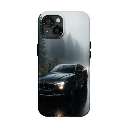 Maserati Levante Dark Rainy Forest Road