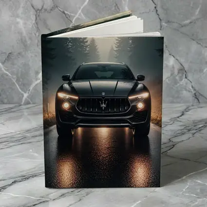 Maserati Levante Black SUV Foggy Forest Road