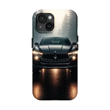 Maserati Levante Black SUV Foggy Forest Road