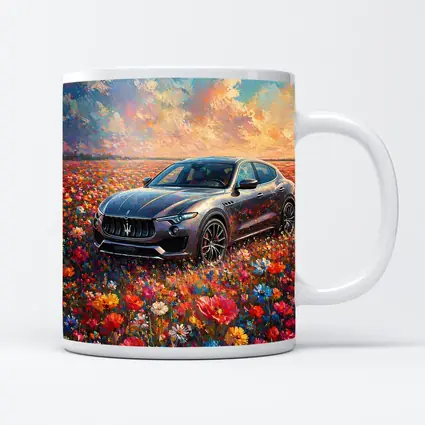 Maserati Levante Oil Painting Flower Field