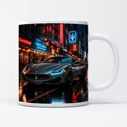 Maserati MC20 Neon City Rainy Night