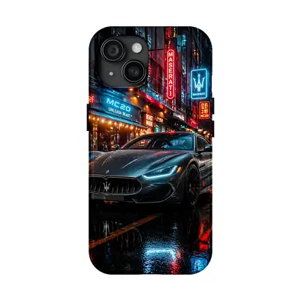 Maserati MC20 Neon City Rainy Night