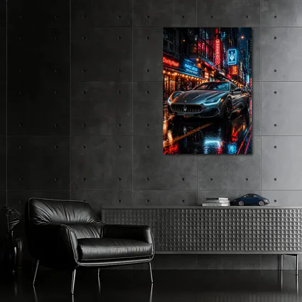 Maserati MC20 Neon City Rainy Night