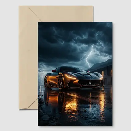 Maserati MC20 Lightning Storm Wet Night