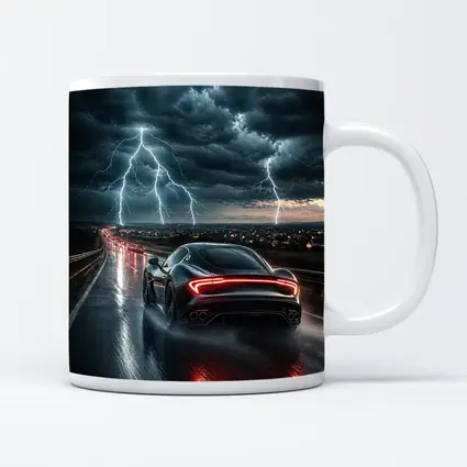 Maserati MC20 Racing Through Stormy Night