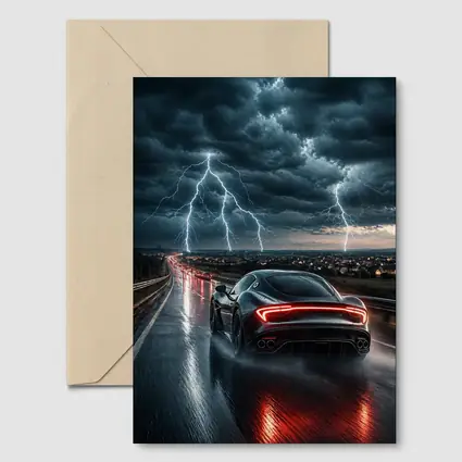 Maserati MC20 Racing Through Stormy Night