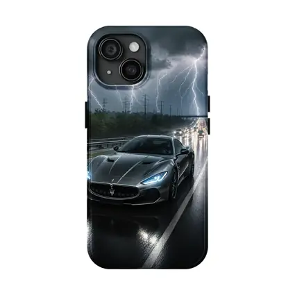 Maserati GranTurismo Racing Through Lightning Storm