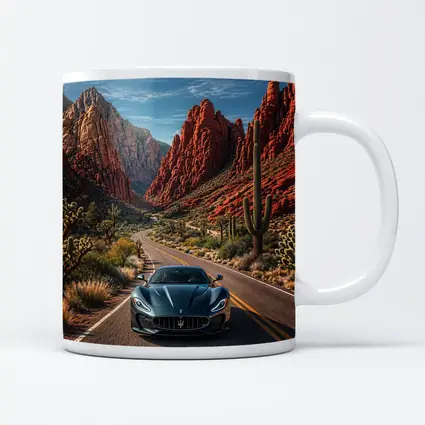Maserati MC20 Driving Through Red Canyon Road