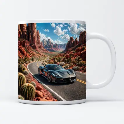 Maserati MC20 Cruising Red Rock Canyon Road