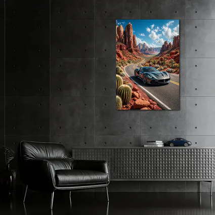 Maserati MC20 Cruising Red Rock Canyon Road