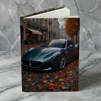 Maserati MC20 Wet Cobblestone Street Autumn