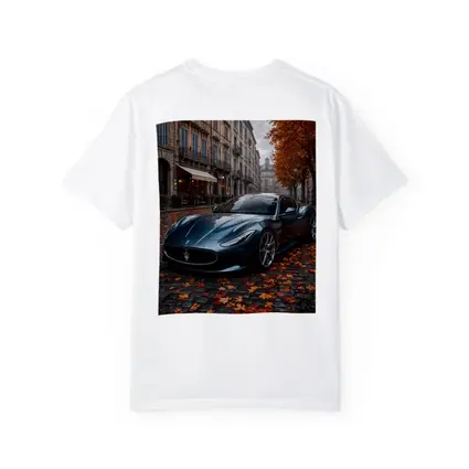 Maserati MC20 Wet Cobblestone Street Autumn