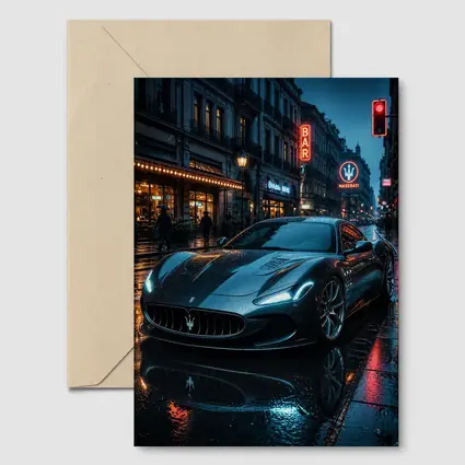 Maserati MC20 Wet City Street Night