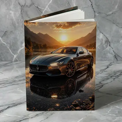 Maserati Quattroporte Sunset Mountain Lake Reflection