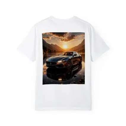 Maserati Quattroporte Sunset Mountain Lake Reflection