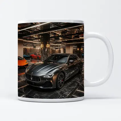 Maserati Ghibli Gray Luxury Car Showroom