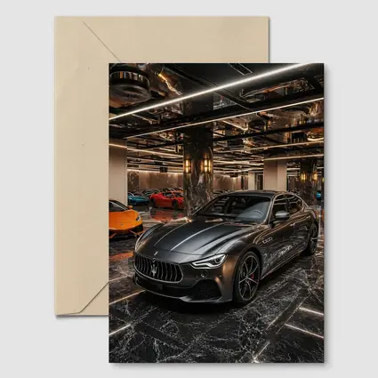 Maserati Ghibli Gray Luxury Car Showroom
