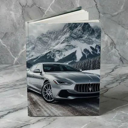 Maserati Quattroporte Silver Mountain Winter Road