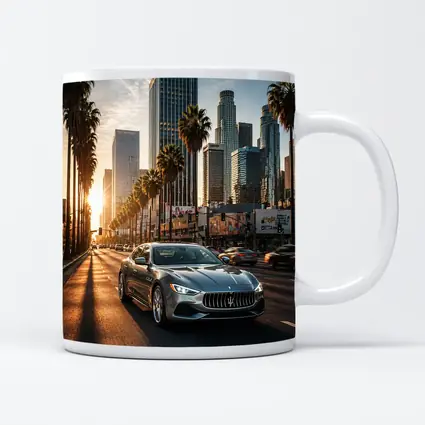 Maserati Quattroporte Cruising Los Angeles Streets