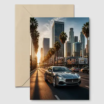 Maserati Quattroporte Cruising Los Angeles Streets
