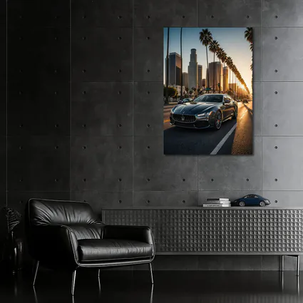 Maserati Quattroporte Cruising Los Angeles Streets
