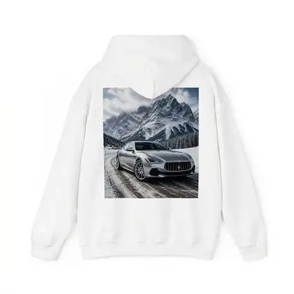 Maserati Ghibli Silver On Snowy Mountain Road