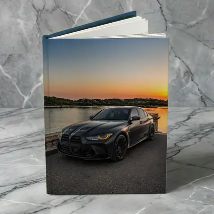 Matte Black BMW M3 Sedan Sunset Waterfront