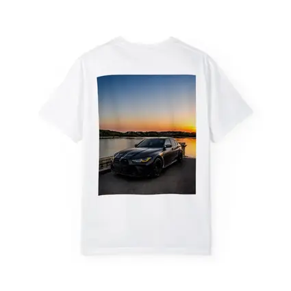 Matte Black BMW M3 Sedan Sunset Waterfront