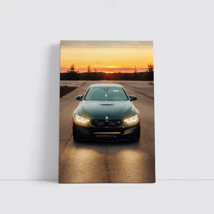 BMW M4 Matte Black Sunset Road Shot