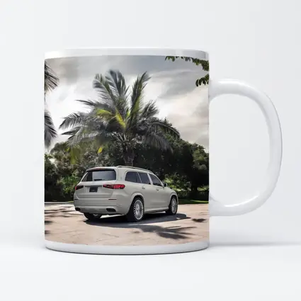 Mercedes Maybach GLS White Palm Trees Background