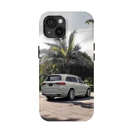 Mercedes Maybach GLS White Palm Trees Background