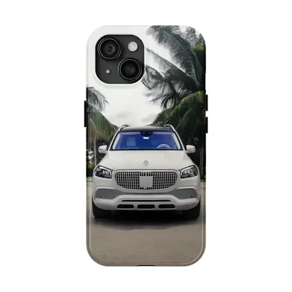 Mercedes Maybach GLS White Palm Trees Background