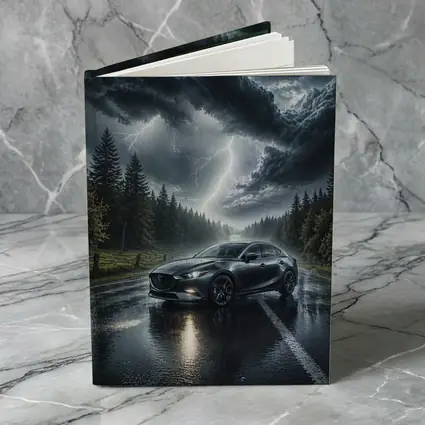 Mazda 3 Stormy Night Wet Road