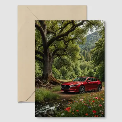 Mazda 6 Sedan Parked by Forest Stream