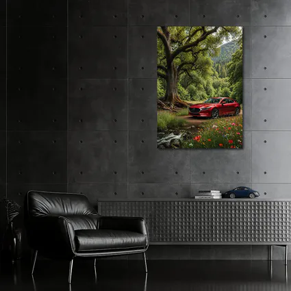 Mazda 6 Sedan Parked by Forest Stream