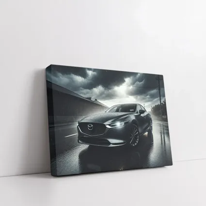 Mazda Six Sedan Rainy Street Dark Sky