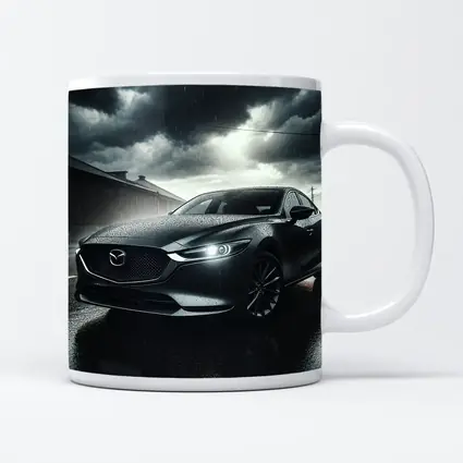 Mazda Six Sedan Rainy Street Dark Sky