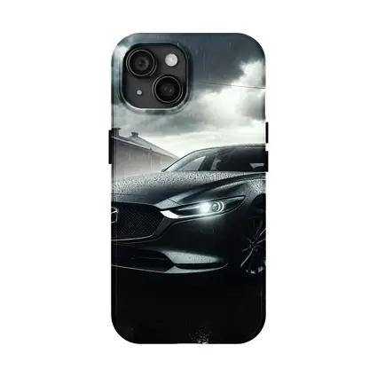 Mazda Six Sedan Rainy Street Dark Sky