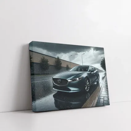 Mazda Six Sedan Rainy Street Dark Sky