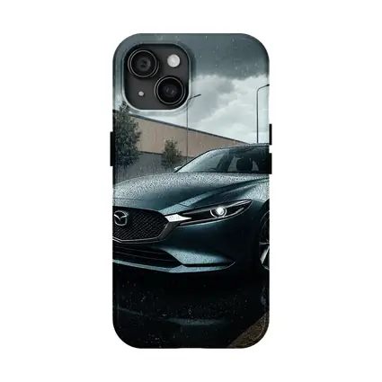 Mazda Six Sedan Rainy Street Dark Sky