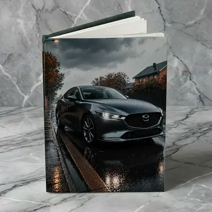 Mazda Six Sedan Wet Street Cloudy Day
