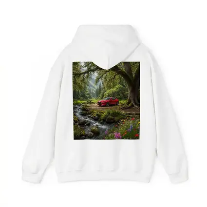 Red Mazda Six Forest Stream Nature Scene