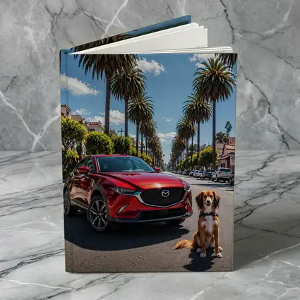 Mazda CX Red SUV Palm Tree Street