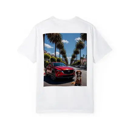 Mazda CX Red SUV Palm Tree Street