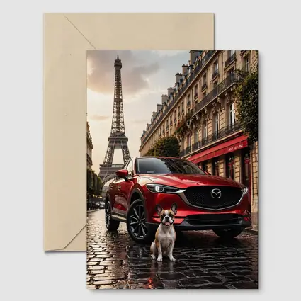 Mazda CX5 Red SUV Paris Eiffel Tower