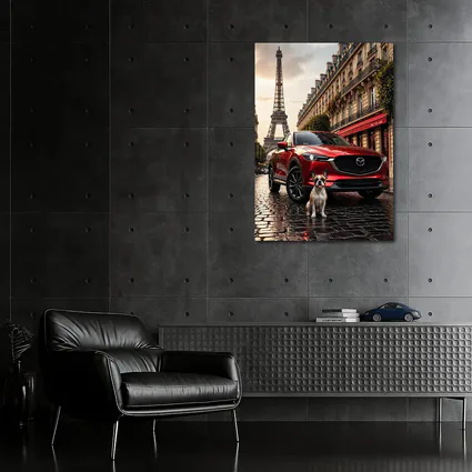 Mazda CX5 Red SUV Paris Eiffel Tower