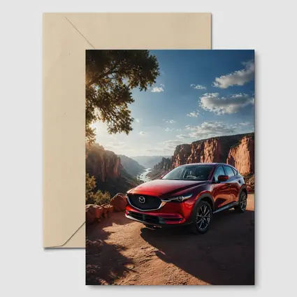 Mazda CX5 Red SUV Canyon Sunset View