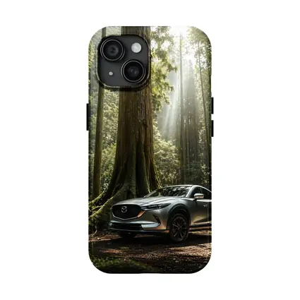 Mazda CX Silver SUV Forest Setting