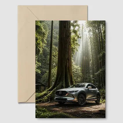 Mazda CX Silver SUV Forest Setting